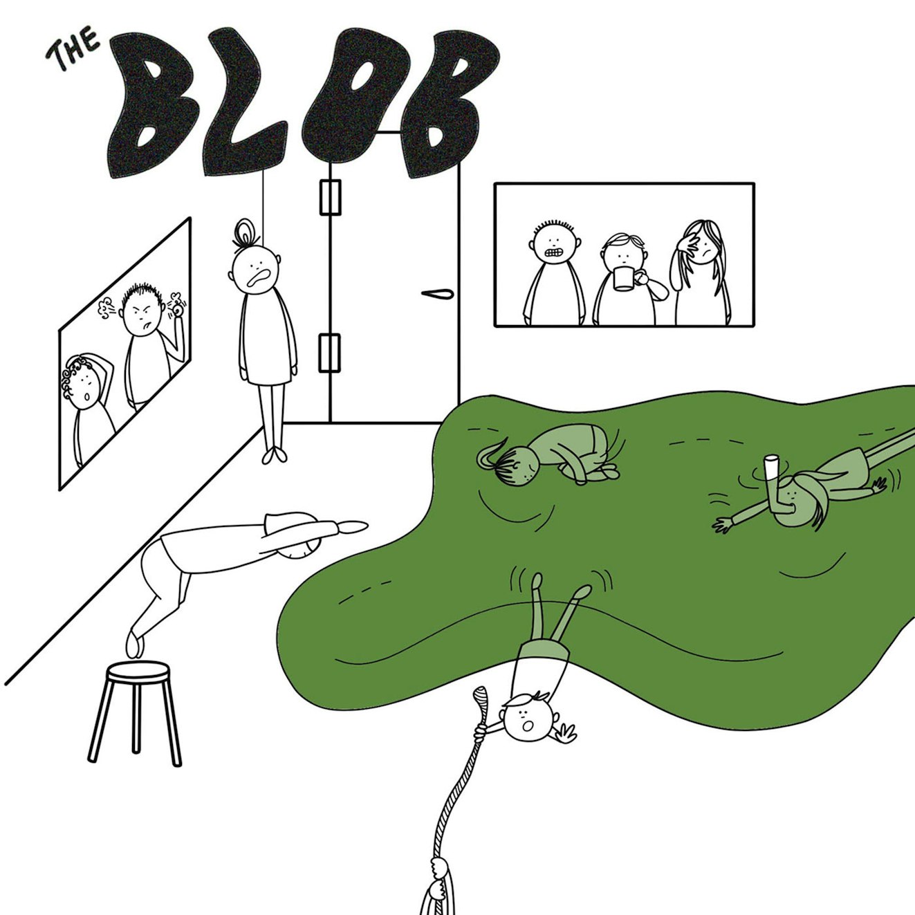illustration representing the support queue as an enormous, gelatinous, sticky, messy blob