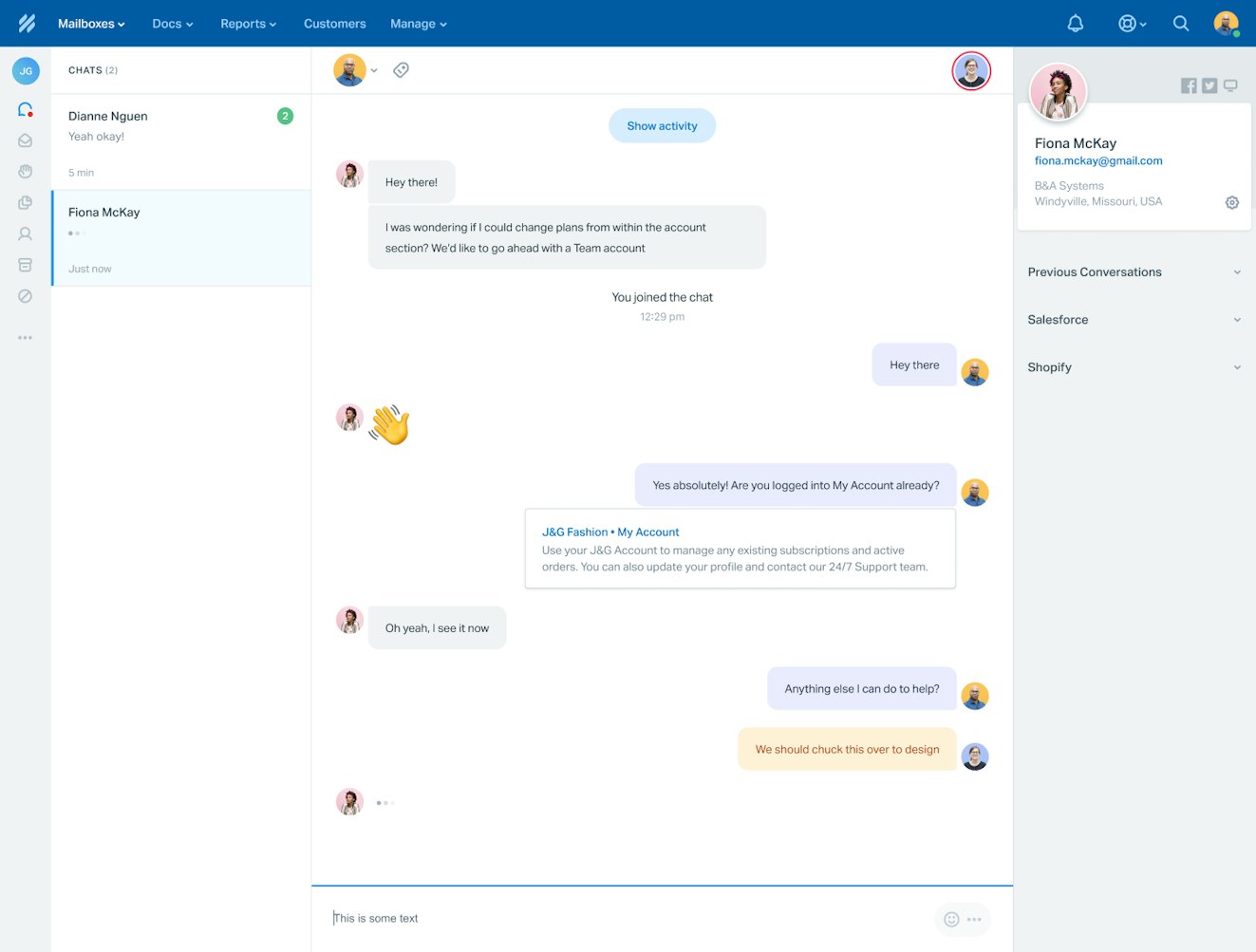 customer information in help scout's beacon